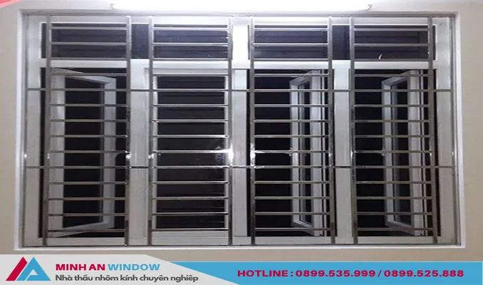 Cửa sổ inox 4 cánh mẫu phổ biến