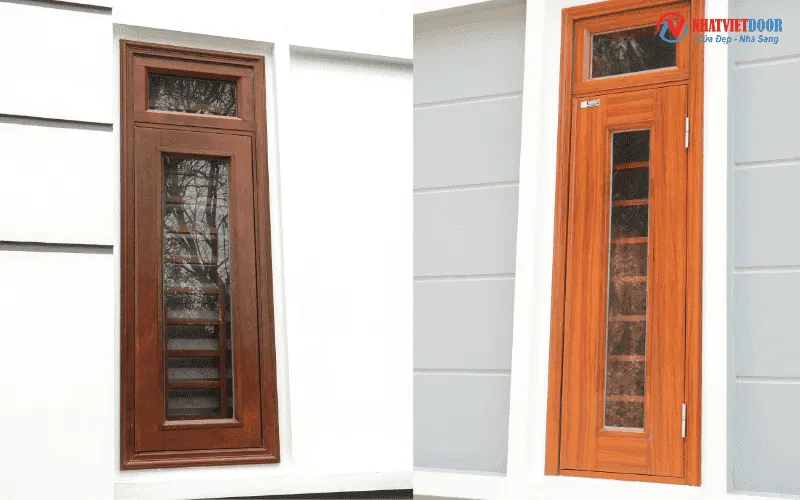 cửa sổ thép vân gỗ