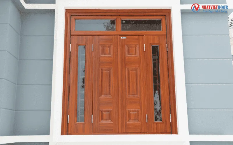 cửa sổ thép vân gỗ