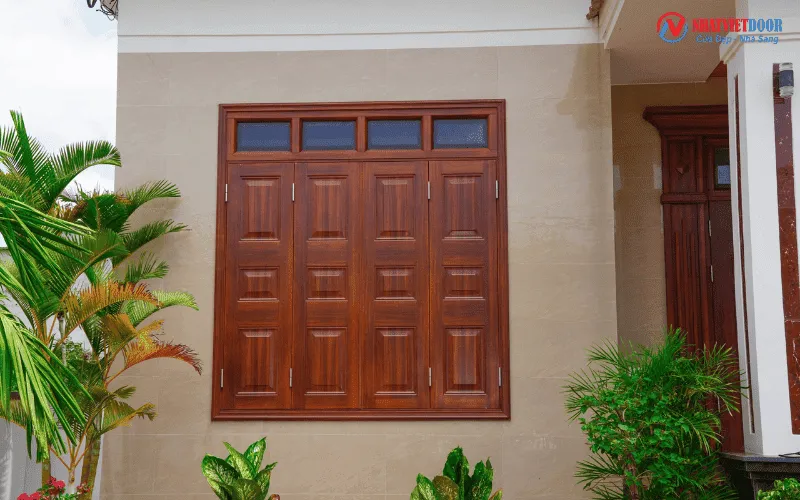 cửa sổ thép vân gỗ