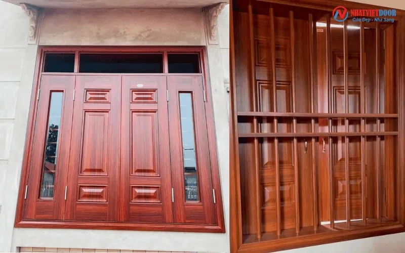 Cửa sổ thép vân gỗ