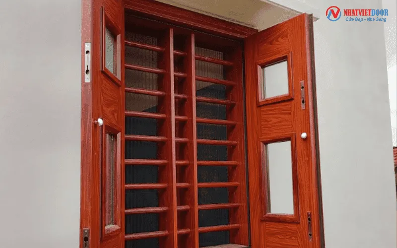 cửa sổ thép vân gỗ