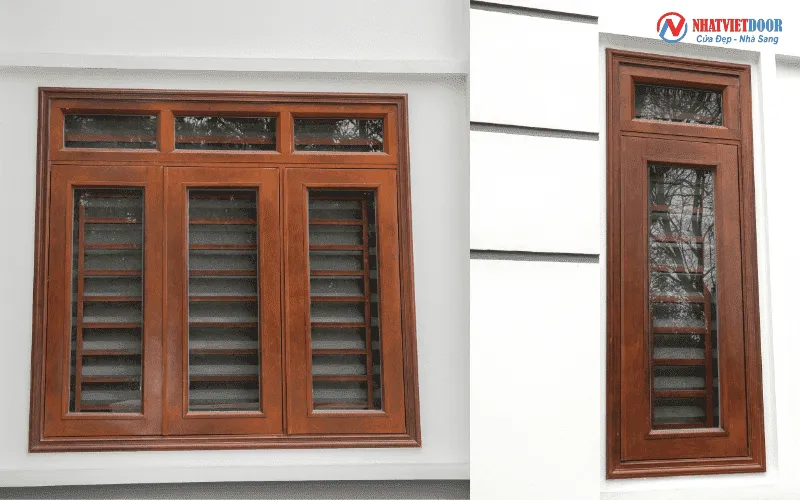cửa sổ thép vân gỗ