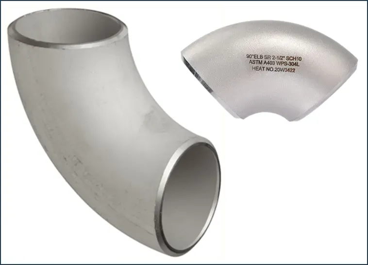 Cút hàn inox 304 SCH10 với bề mặt đánh bóng sáng