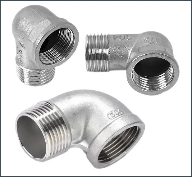 Cút inox một đầu ren ngoài một đầu ren trong