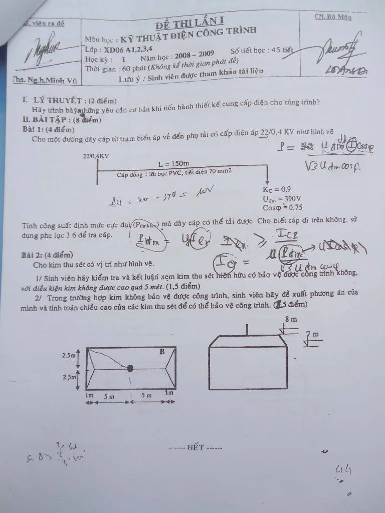 Bài tập điện xây dựng