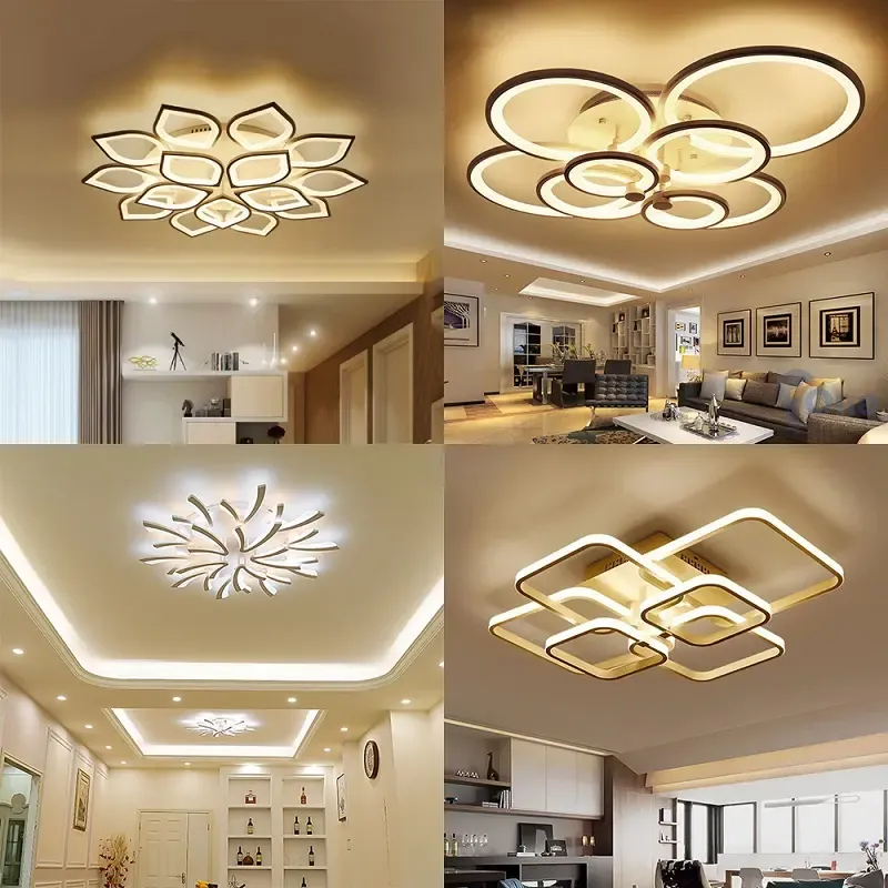 Các mẫu đèn LED ốp trần trang trí trần bê tông