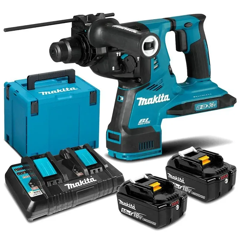 Máy Khoan Đa Năng dùng pin Makita DHR282PT2J (Sạc nhanh 2 cổng(DC18RD), 2 pin 5.0Ah(BL1850B))