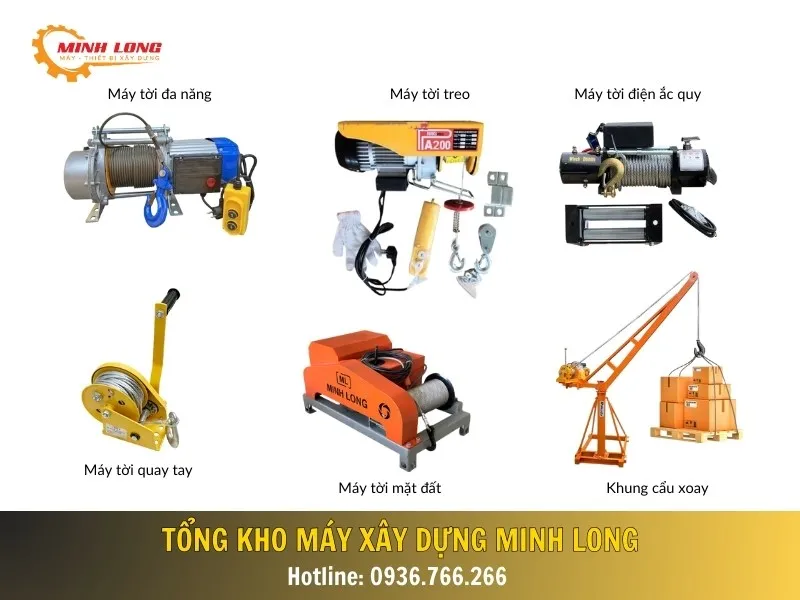 Các dòng máy tời xây dựng được phân phối tại Minh Long