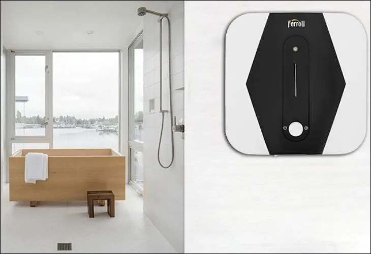 Inox 316 được ứng dụng vào dụng cụ trong đời sống như máy nước nóng gián tiếp Ferroli 20 lít 2500W MIDO SQ