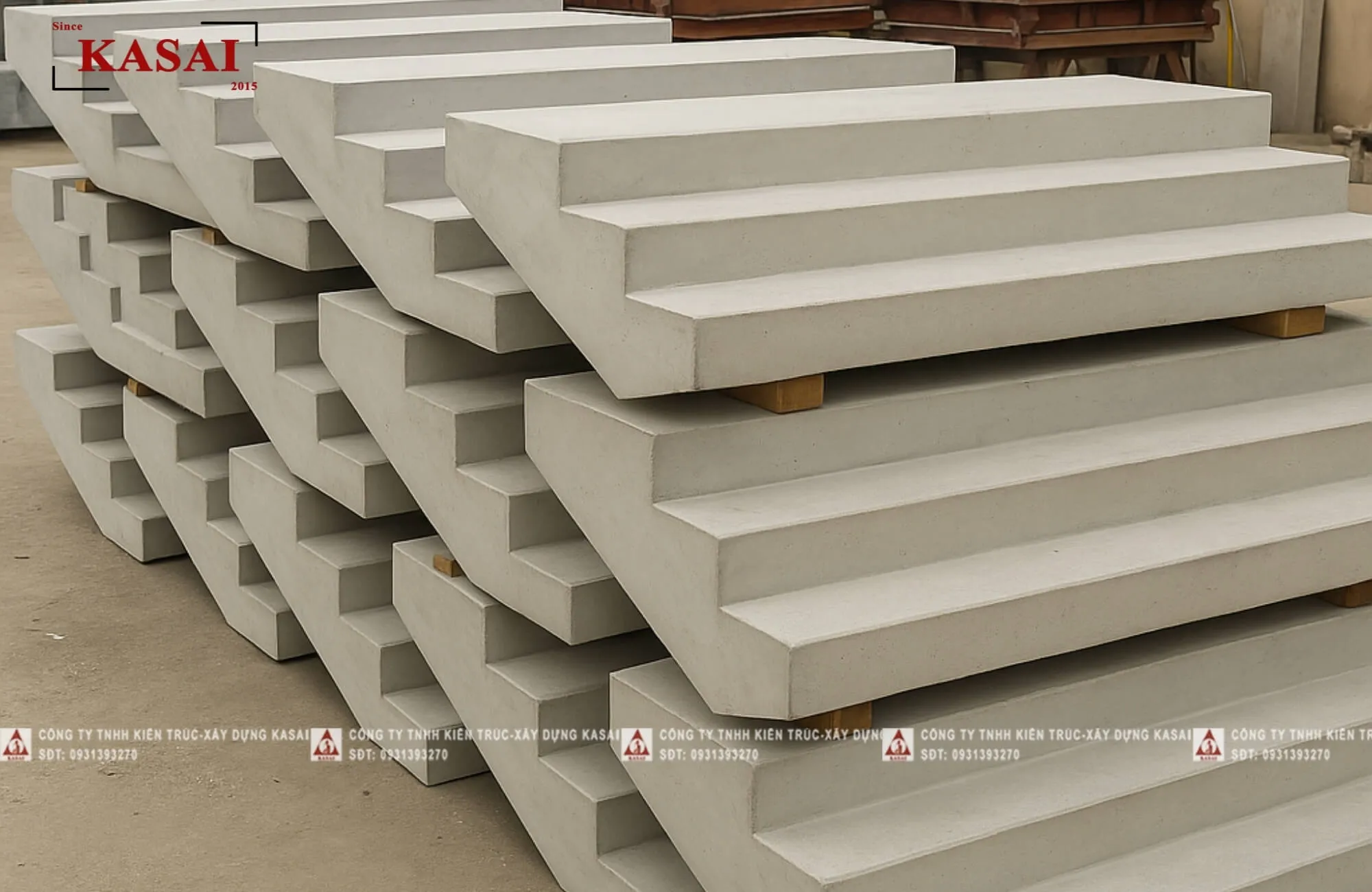 Đổ bê tông cầu thang cốt thép lắp ghép