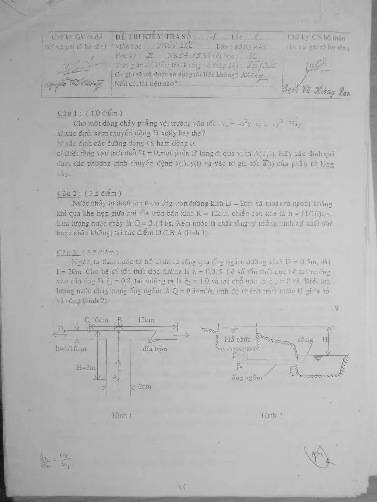 Bài giảng thủy lực