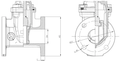 Ảnh mặt cắt bên trong của mặt bích thép ANSI Class 125