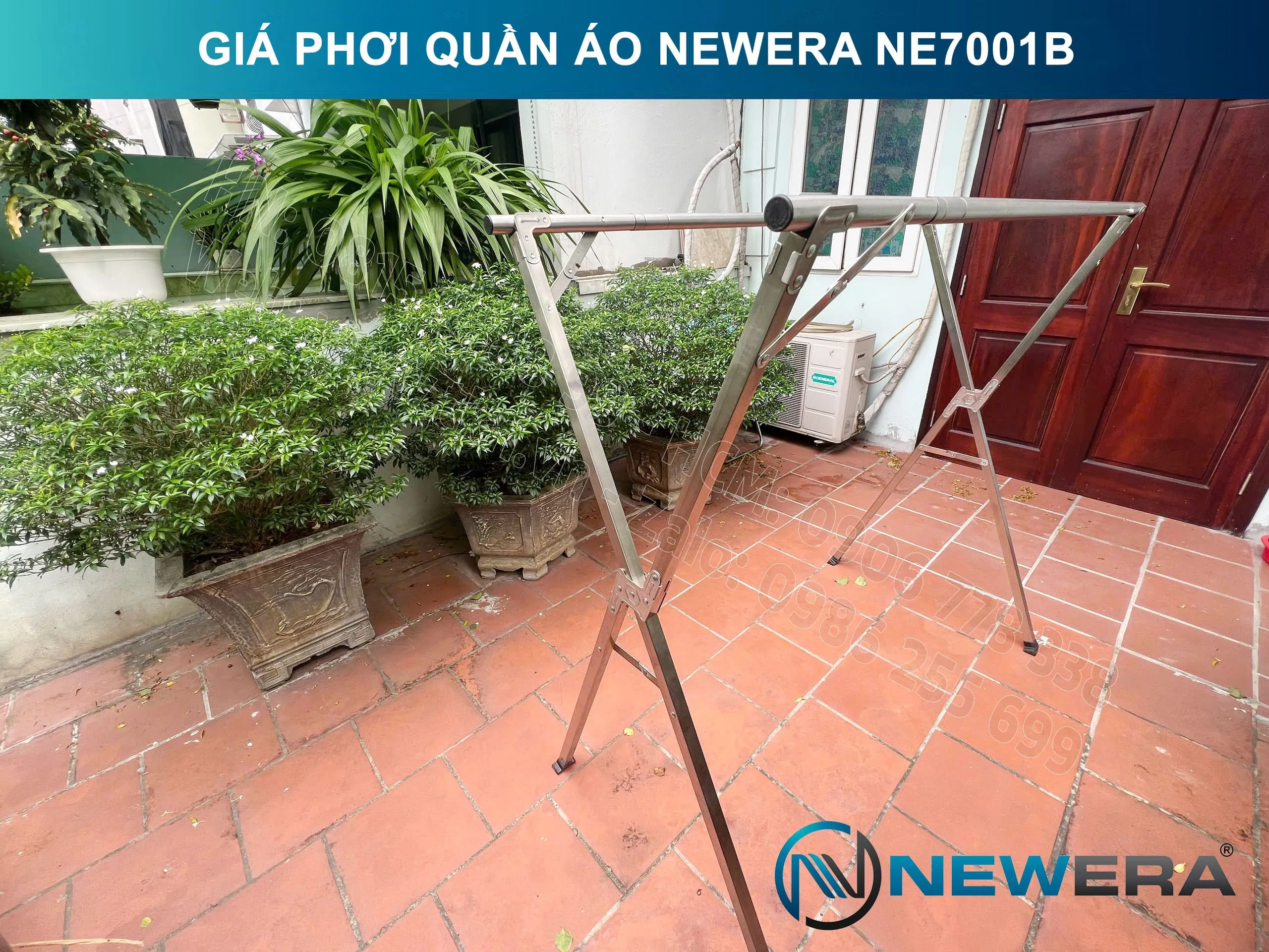 Giá treo quần áo NewEra inox 304 dài 1335mm NE7001B