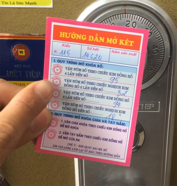 Hướng Dẫn Chi Tiết Cách Đổi Mật Mã Két Sắt Việt Tiệp An Toàn