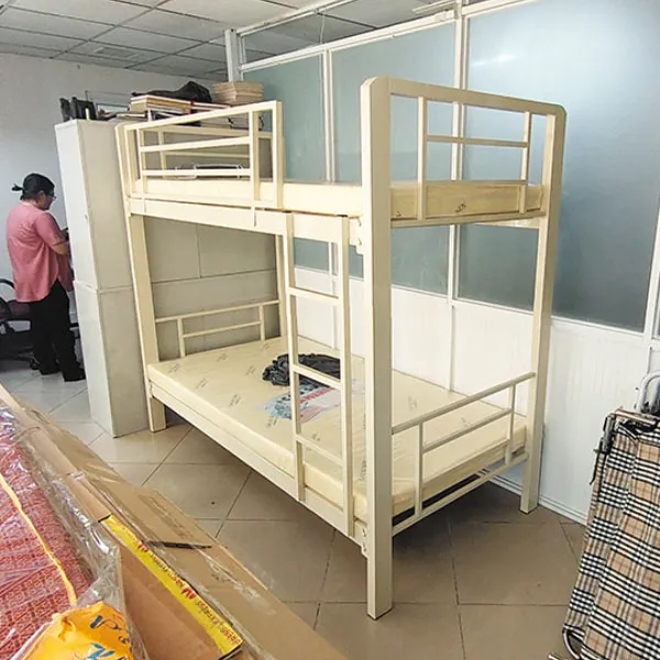 Giường sắt 2 tầng người lớn màu kem