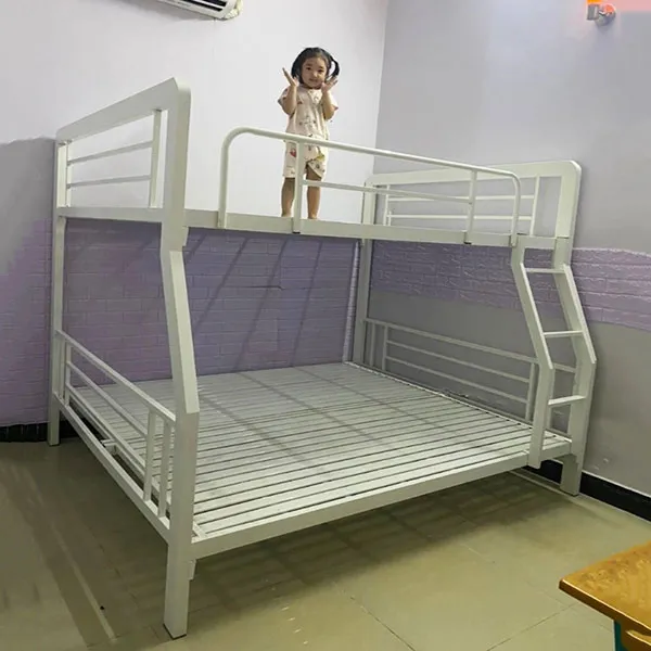 Giường sắt 2 tầng trẻ em màu trắng