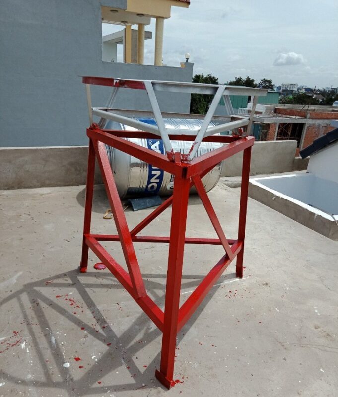 Kích Thước Chân Bồn Nước Inox 1000L Nằm Chuẩn Xác Và Lắp Đặt An Toàn