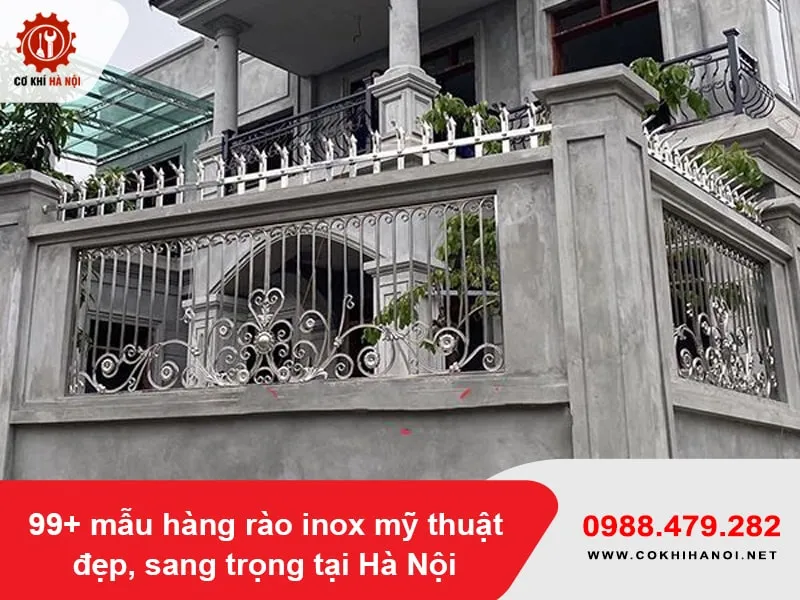 Mẫu hàng rào inox mỹ thuật với hoa văn tinh xảo
