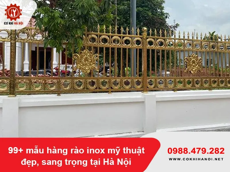 Cận cảnh hoa văn tinh xảo trên hàng rào inox mỹ thuật