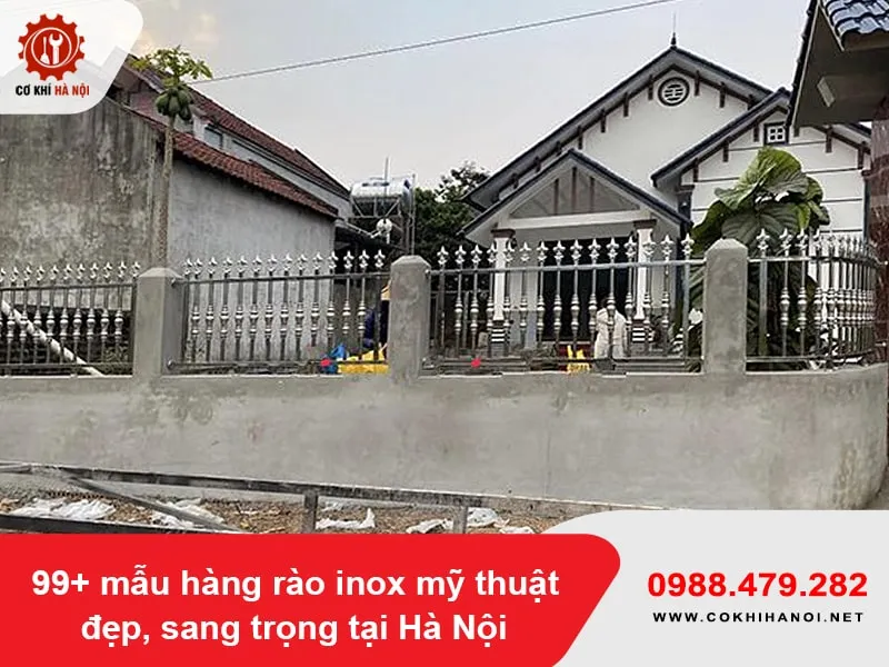 Mẫu hàng rào inox mạ vàng PVD lộng lẫy