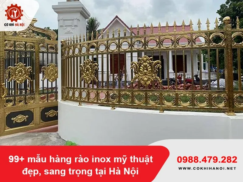 Hàng rào inox uốn nghệ thuật cho biệt thự