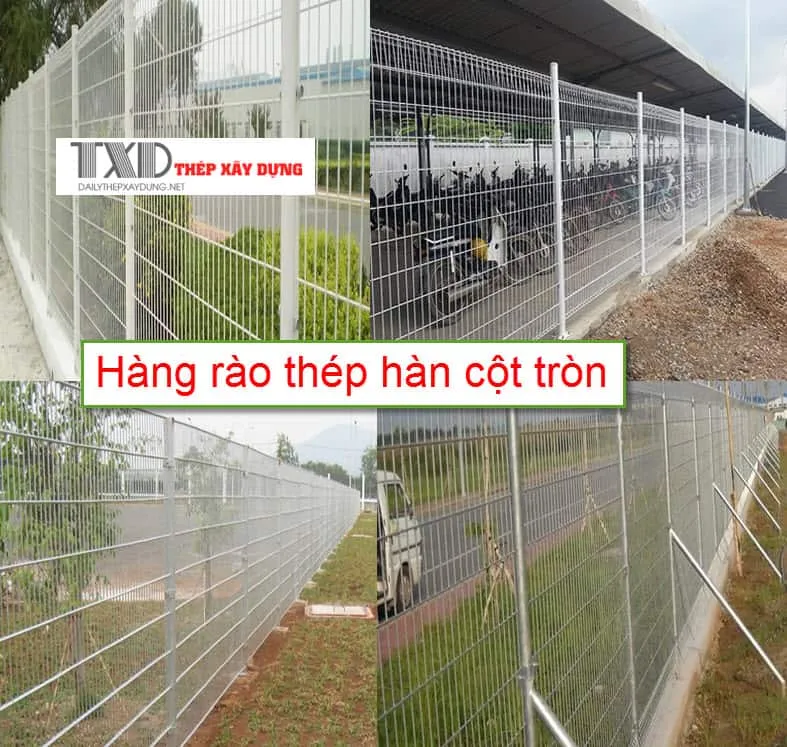 Hàng rào lưới hàn cột tròn