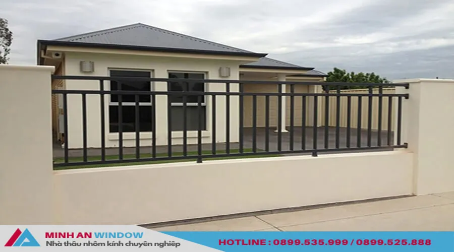 Mẫu hàng rào sắt hộp mạ kẽm sơn tĩnh điện