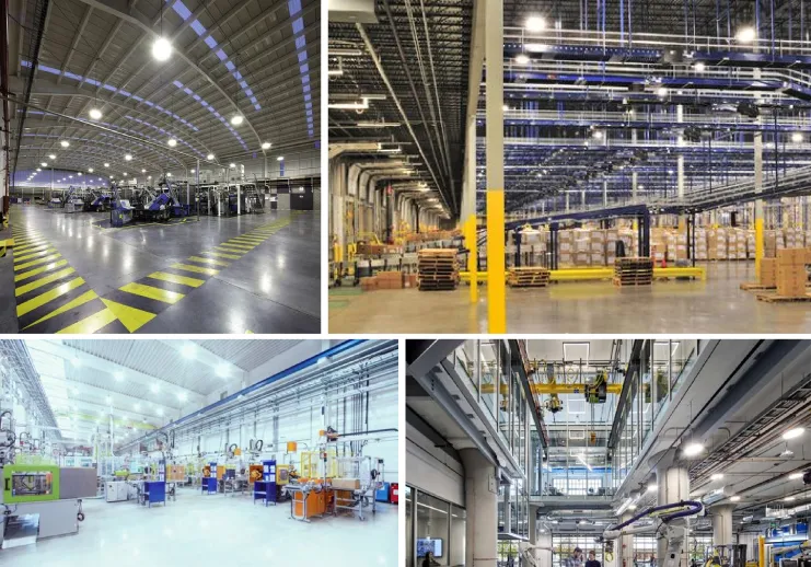 Đèn led nhà xưởng 100w ứng dụng linh hoạt từ kho bãi đến các khu vực lắp ráp cơ khí