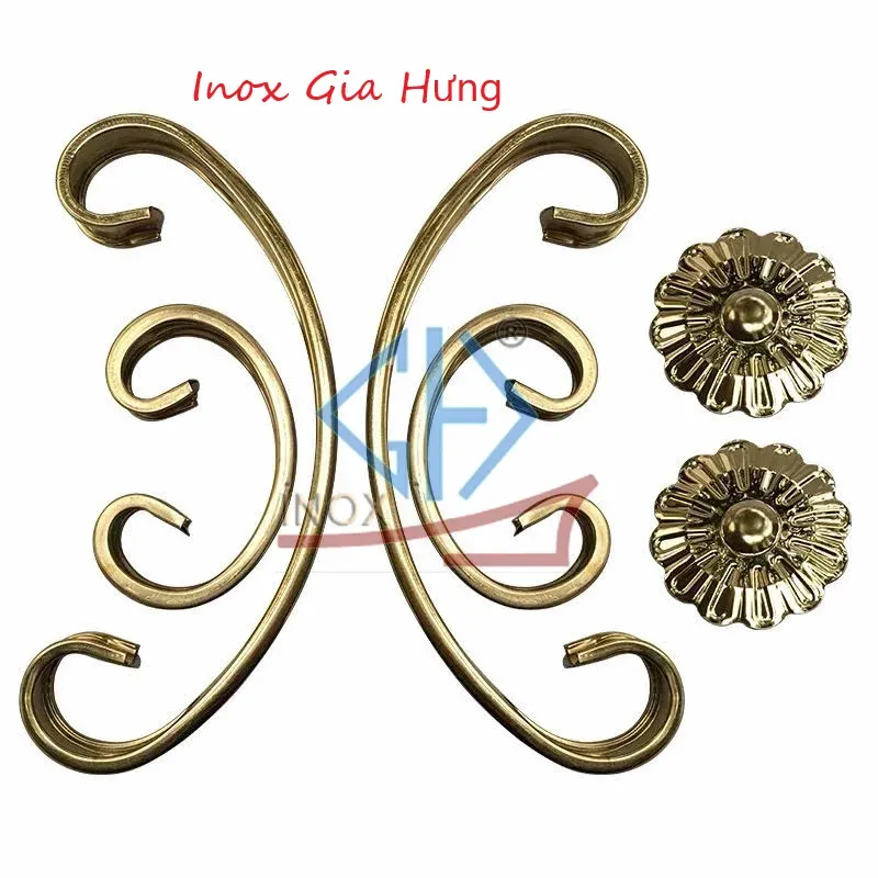 Phụ kiện hoa văn inox - Hoa chữ X