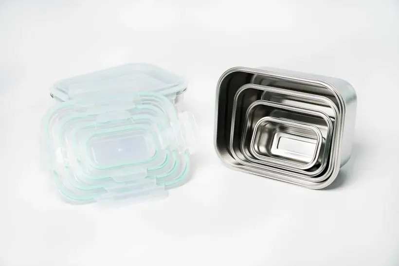 Minh họa nắp đậy kín hơi của hộp inox đựng thực phẩm với gioăng silicon