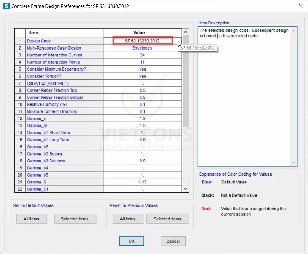 Tự động tính toán kết cấu bê tông cốt thép trong SAP2000 theo TCVN
