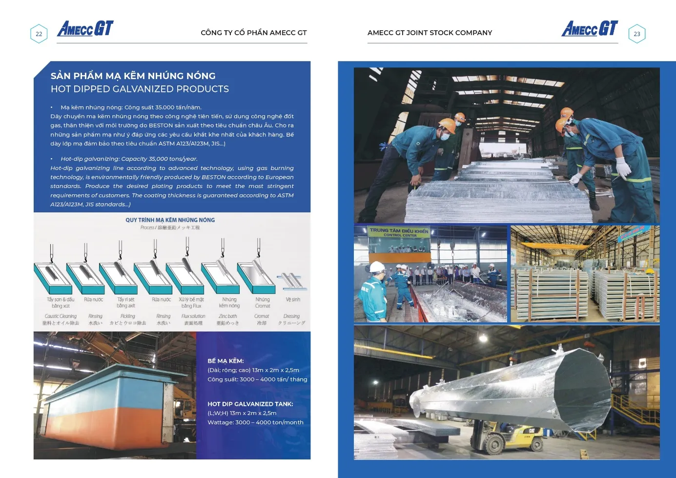Hệ thống bể mạ kẽm nhúng nóng quy mô lớn tại nhà máy