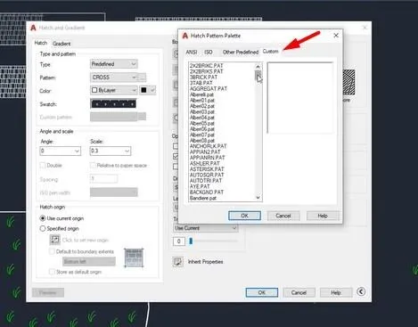Pattern tùy chỉnh trong Custom tab