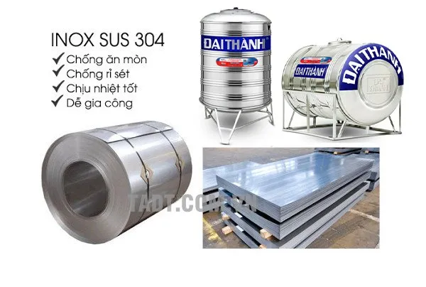 Chất liệu inox cao cấp của bồn nước inox Tân Á Đại Thành