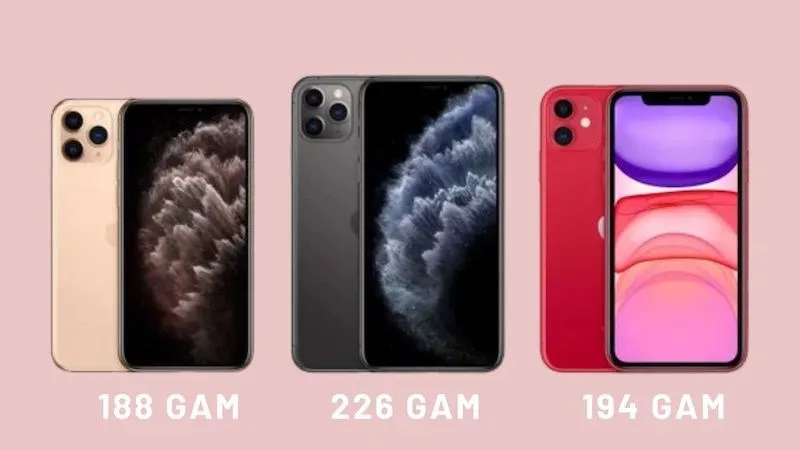 Trọng lượng của iPhone 11 series