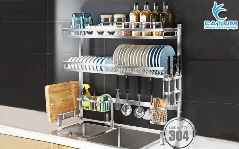 Kệ úp chén chất liệu inox 304 không gỉ