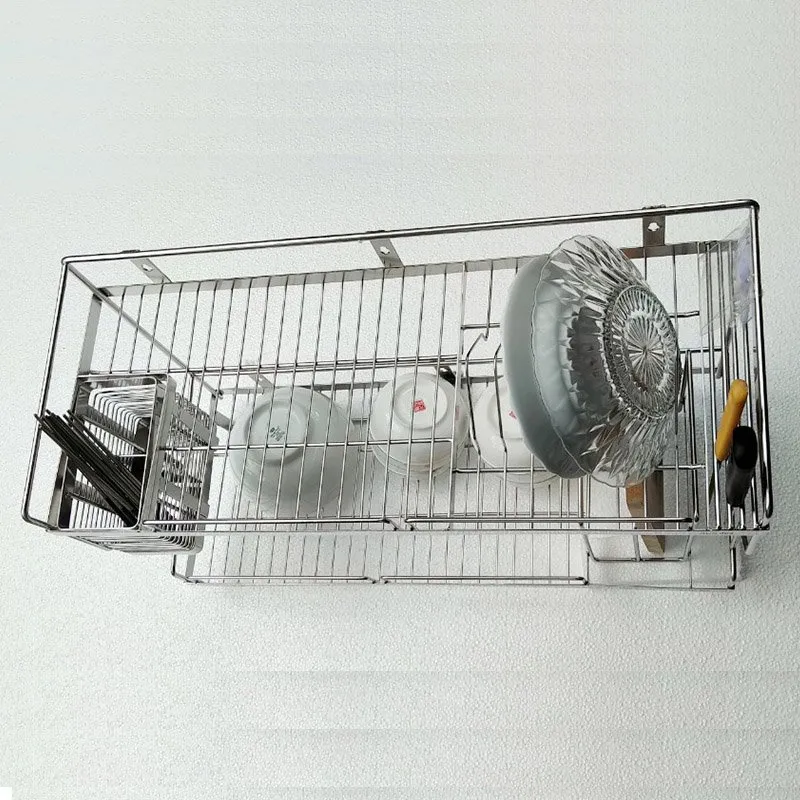 kệ úp chén inox 304 2 tầng treo tường đa năng cho bếp hiện đại