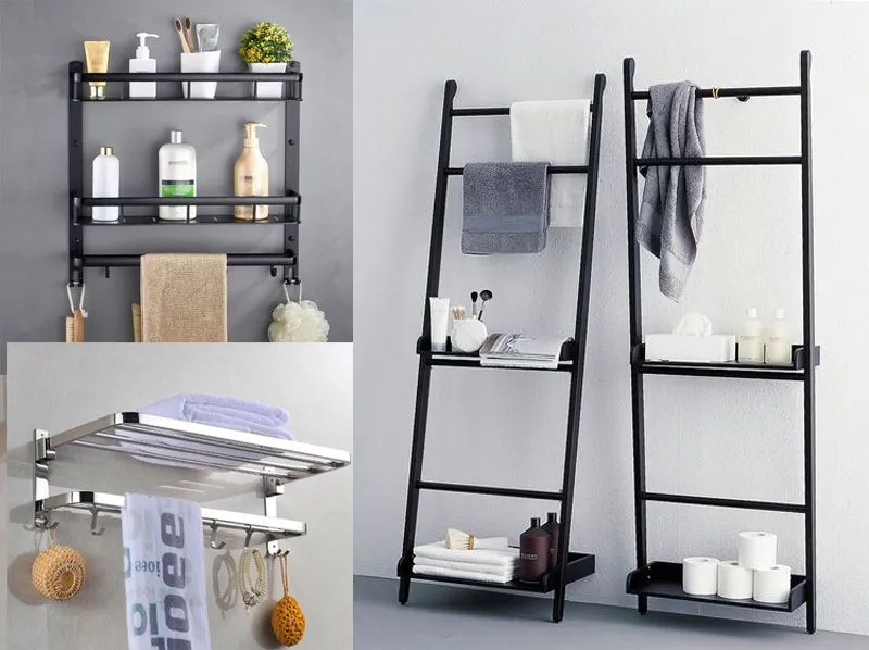 Giá treo đồ đa tầng với kệ và móc