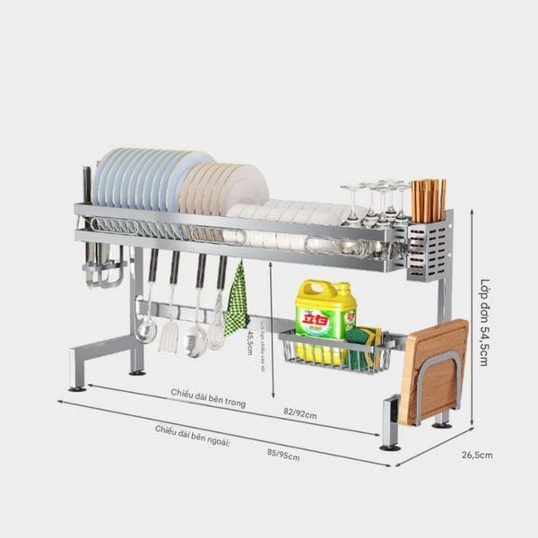 Kệ Úp Chén Inox 2 Tầng: Giải Pháp Tối Ưu Cho Không Gian Bếp Hiện Đại