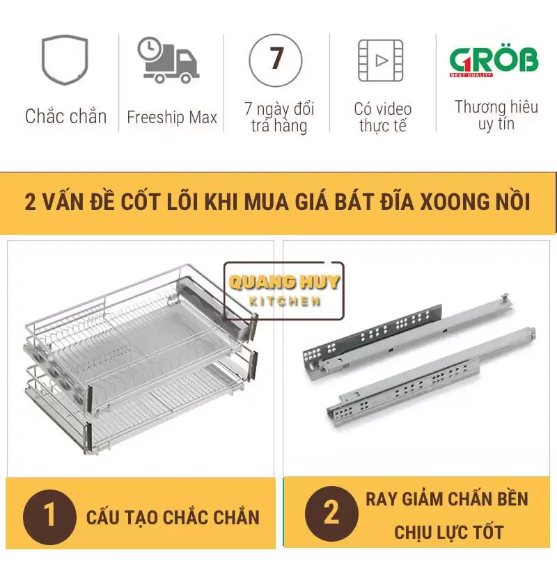 Bộ khung inox 304 nan dẹt chắc khoẻ, chịu được tải trọng lên đến 30kg
