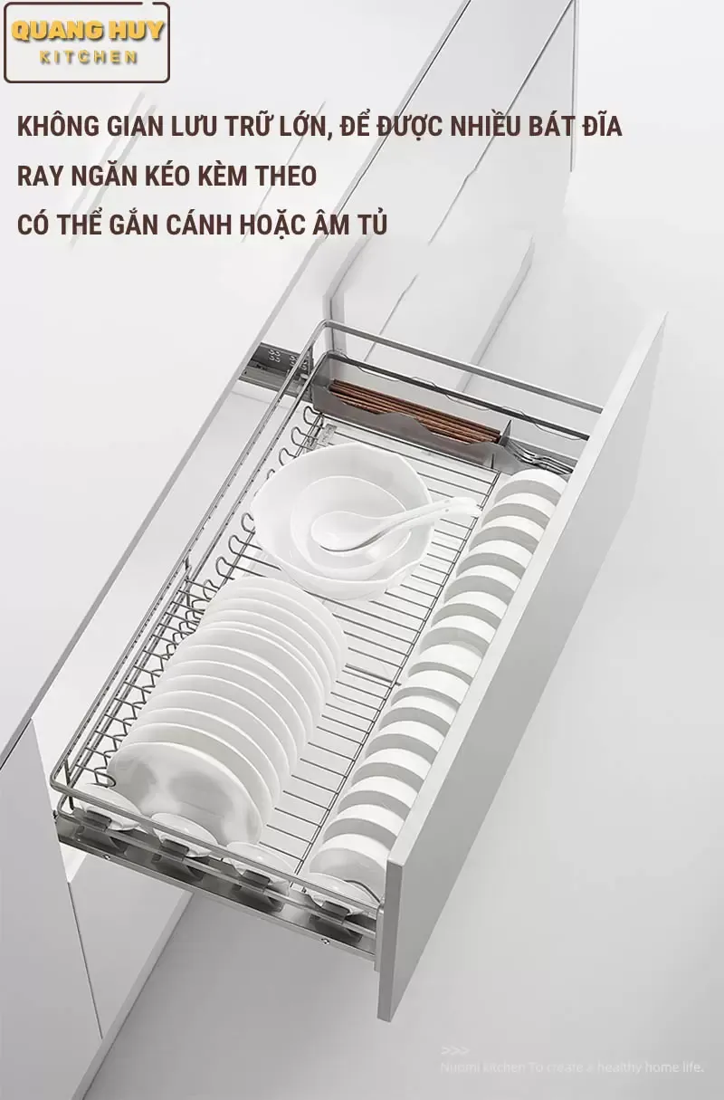 Lắp gắn cánh dành cho thiết kế ngăn tủ dạng ngăn kéo. Bắt trực tiếp vào cánh tủ được gọi là lắp gắn cánh