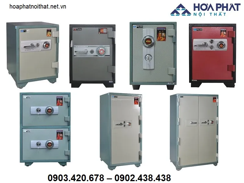 Cấu tạo chi tiết két sắt Hòa Phát thể hiện sự chắc chắn và bền bỉ trong từng bộ phận.