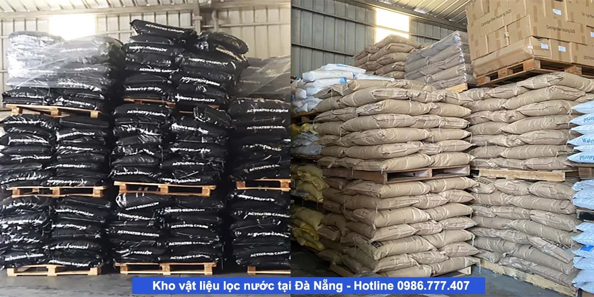 Kho vật liệu lọc nước tại Đà Nẵng