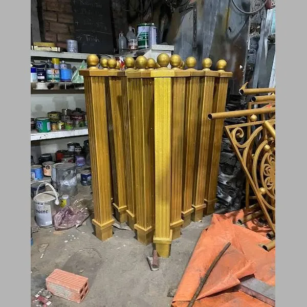 Minh họa đa dạng kích thước lan can sắt hộp