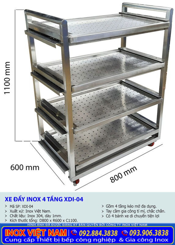 Xe Đẩy Thức Ăn Inox 2 Tầng: Lựa Chọn Tối Ưu Cho Mọi Không Gian Bếp