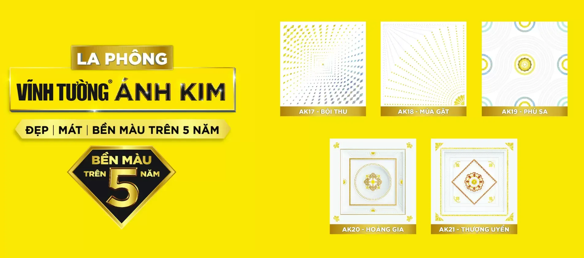 Mẫu tấm trần thả la phông trang trí Ánh Kim