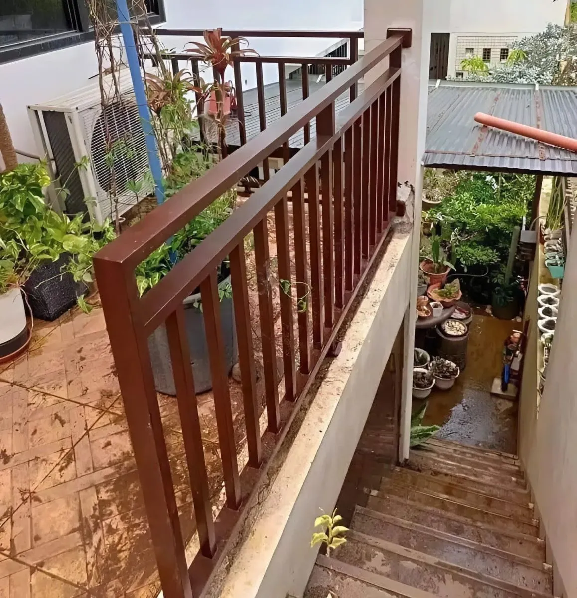 Lan can sắt hộp đơn giản, tiện dụng