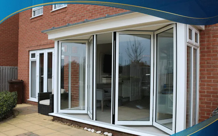 Lắp đặt cửa đi nhựa lõi thép xếp trượt 4 cánh ở mặt tiền văn phòng