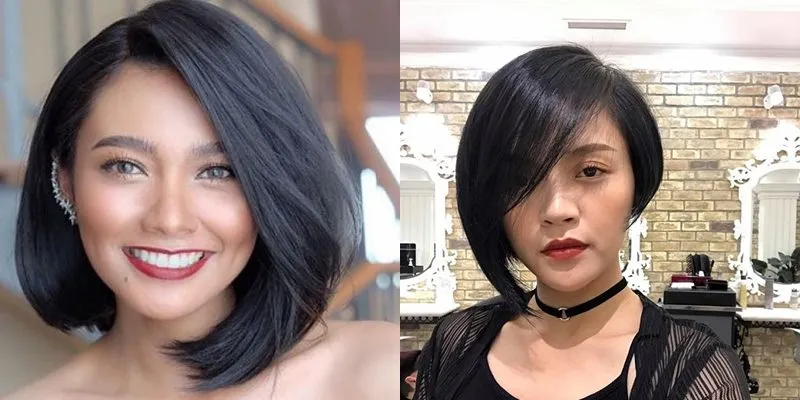 Tóc layer bob kiểu lệch